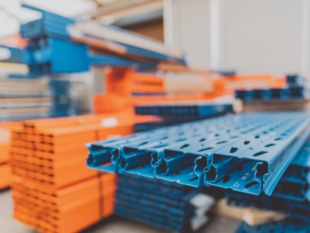 Gotowe elementy regałów paletowych wyprodukowane przez WDX