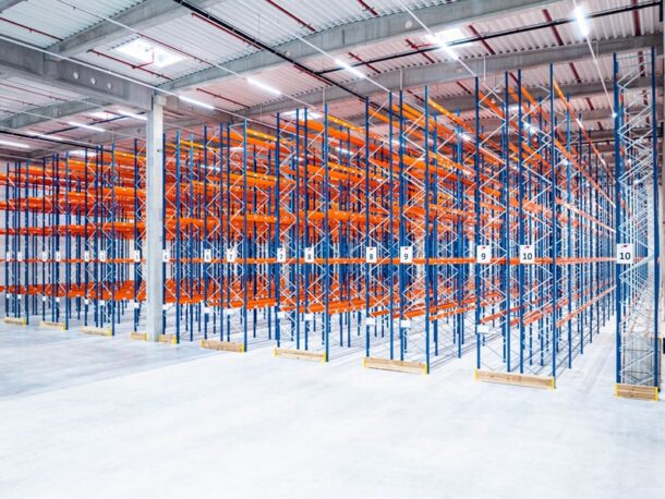 Gotowe regały paletowe zmontowane w magazynie klienta