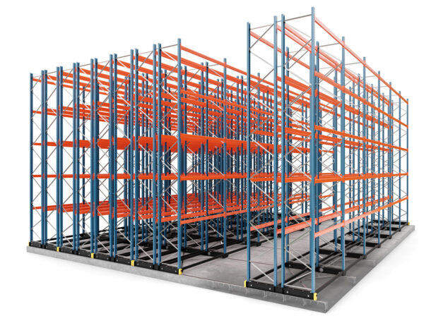 Rysunek 3d regałów mobilnych