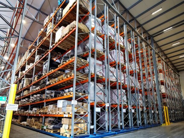 Regały przesuwne wysokiego składowania