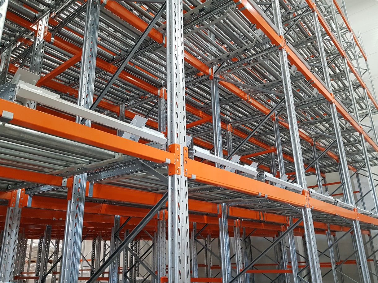 Regały przepływowe do palet