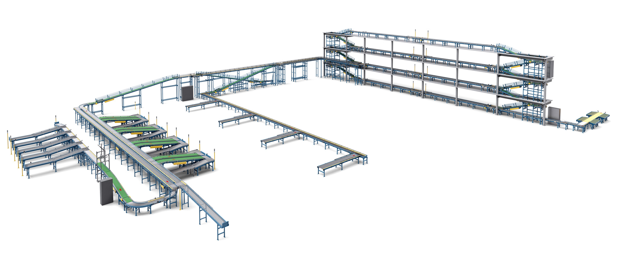 Rysunek 3d przenośników do towarów lekkich